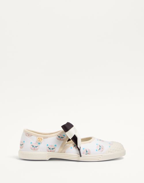 Valentino Garavani - Bay By Bay Ballerina Fabric Sneaker With Le Chat De La Maison Print - White/multicolor - Woman - Sneakers