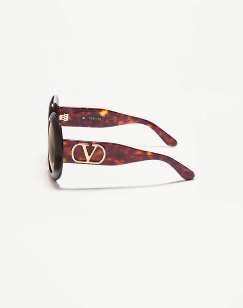 Valentino - Dramatic Round 1960s Acetate Eyewear - Havana Beige - Woman - Eyewear