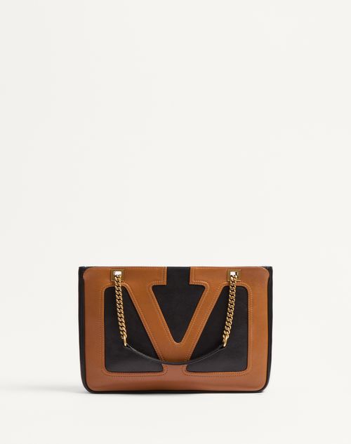 Valentino Garavani - Valentino Garavani Viva Superstar Small Nappa Leather Shopping Bag - Black/spice - Woman - Shelf - W Bags - Viva Superstar