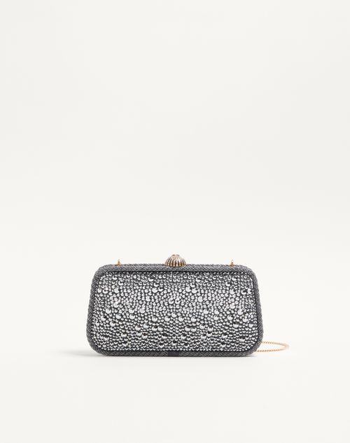 Valentino Garavani - Valentino Garavani Carry Secrets Minaudiere With Rhinestones - Crystal - Woman - Clutches