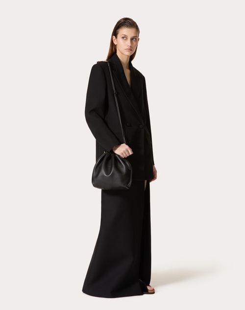 Valentino Garavani - Bolso Tipo Sobre Vlogo Pouf De Cuero Napa - Negro - Mujer - Rebajas De Bolsos Y Accesorios Para Mujer