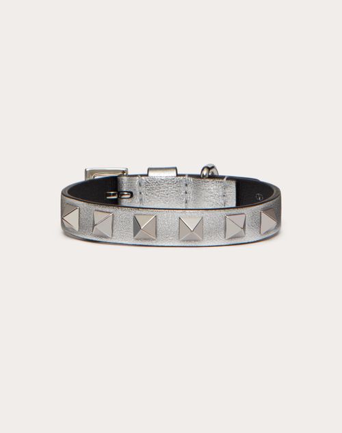 Valentino Garavani - Valentino Garavani Rockstud Pet Collar 12 Mm - Silver - Woman - Pet Accessories