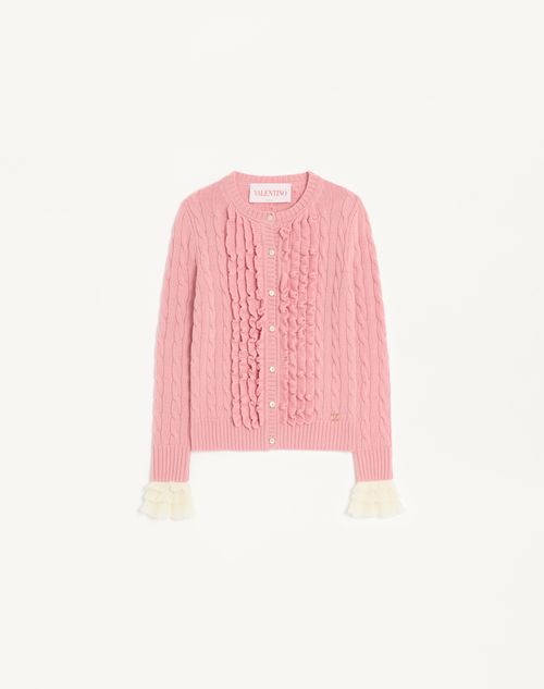 Valentino - ウール カーディガン - ピンク/アイボリー - ウィメンズ - ニット