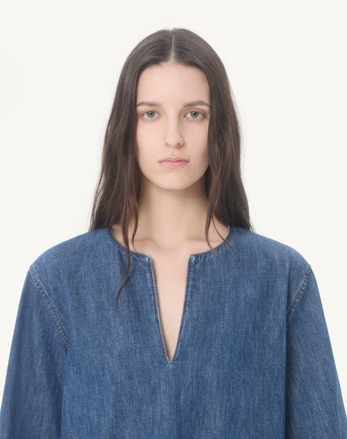 Valentino - Denim Chambray Dress - Blue - Woman - New Arrivals