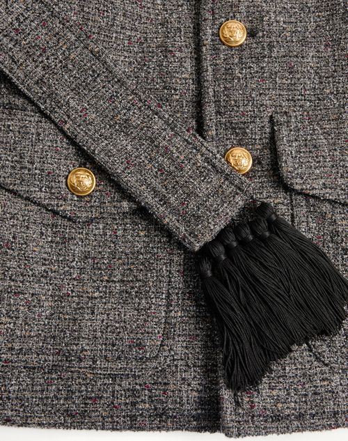 Valentino - Valentino Boutonné Wool Safari Jacket With Belt - Grey - Man - Coats And Blazers