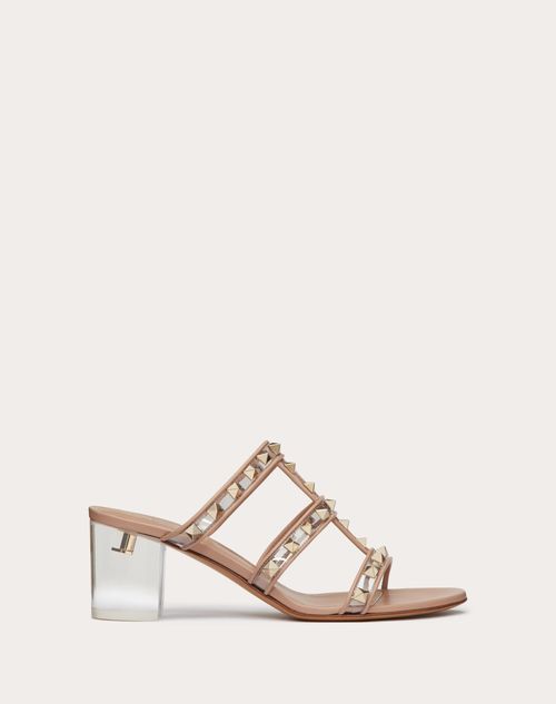 Valentino Garavani - Rockstud Slider Sandal In Polymer Material With Plexi Heel 60mm - Pink/transparent - Woman - Gifts For Her