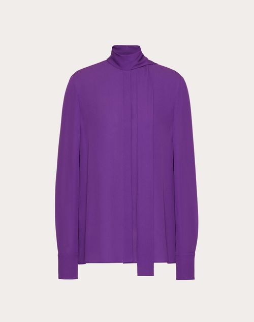 Valentino - Camicia In Georgette - Astral Purple - Donna - Camicie E Top
