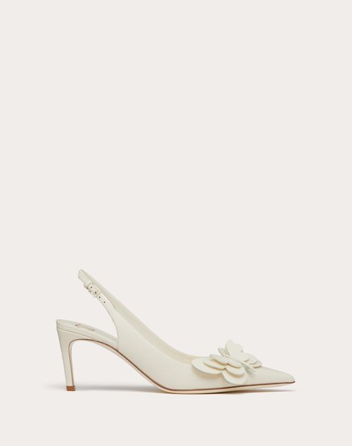 Valentino Garavani - Papier-phalène Calfskin Leather Slingback Pump 70mm - Ivory - Woman - Woman Shoes Sale