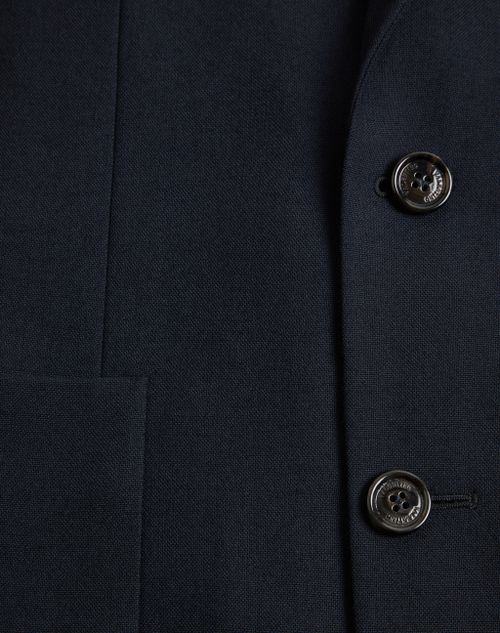 Valentino - Valentino Single-breasted Jacket In Natté Wool - Dark Blue - Man - Coats And Blazers