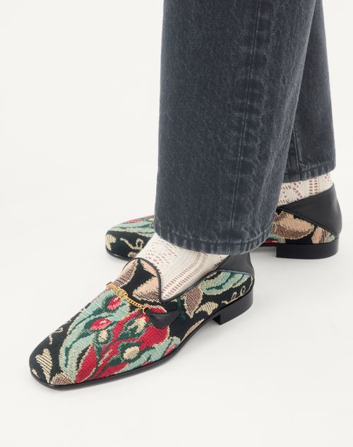 Valentino Garavani - Jiggie Loafer In Gobelin Fabric - Multicolour - Man - Loafers And Drivers