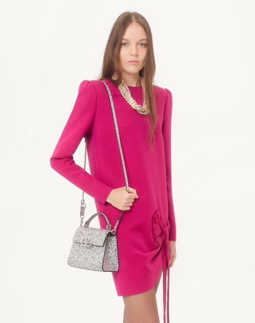 Valentino Garavani - Bolso De Mano Mini Vsling Con Bordado Brillante - Plateado/cristal - Mujer - Bolsos Con Asa Superior