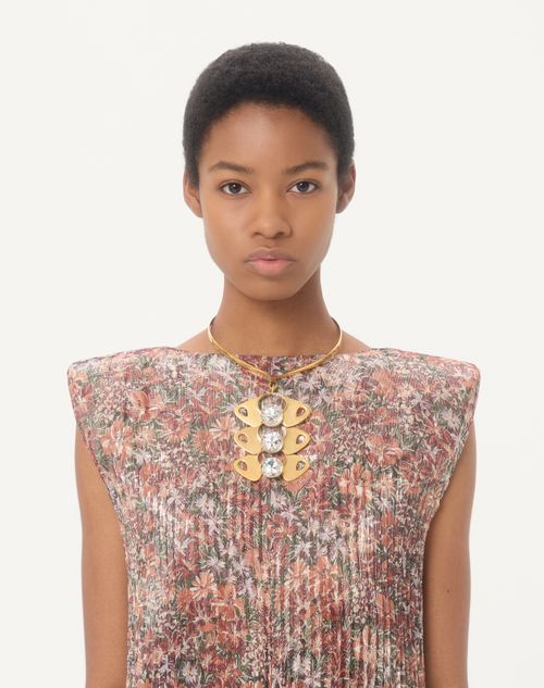Valentino - Midi Dress In Millefiori Allover Flowerism Lurex - Multicolour - Woman - Dresses