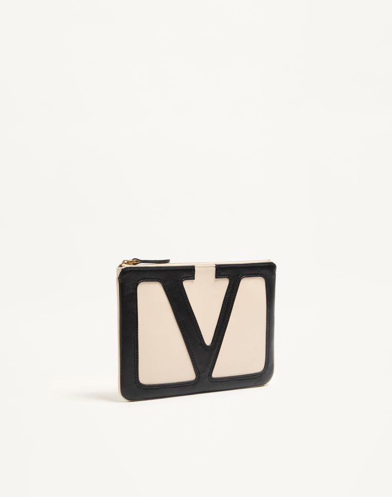Valentino Garavani Viva Superstar Nappa Pouch Woman Butter/Black Uni