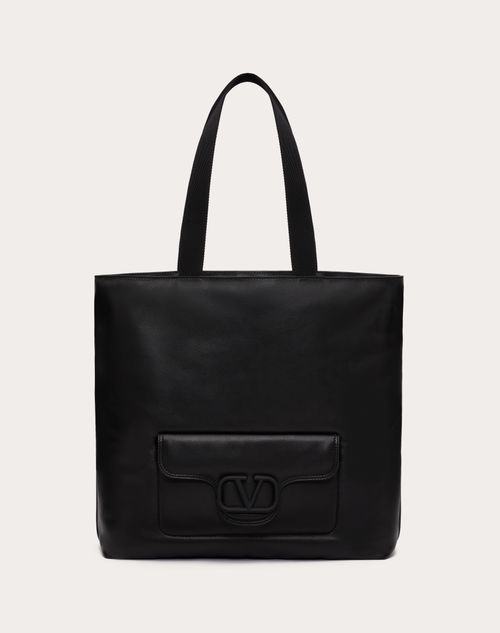 Valentino Garavani - Valentino Garavani Noir Nappa Leather Shopper - Black - Man - Bags