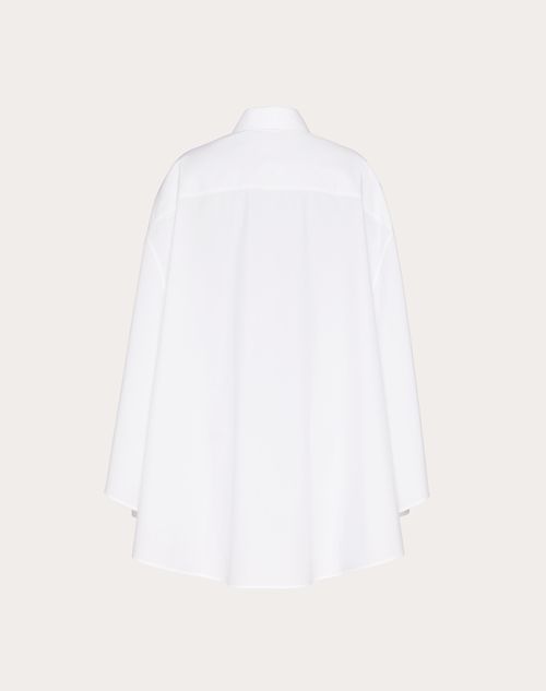 Valentino - Camisa De Popelina De Sastrería - Blanco - Mujer - Camisas Y Tops