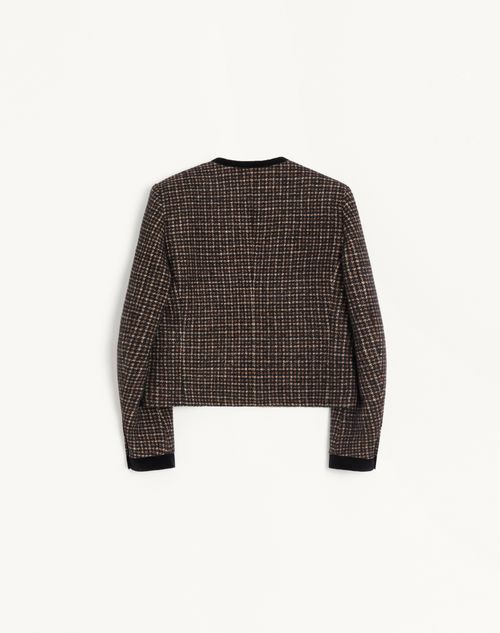 Valentino - Valentino Wool Blend Jacket - Black/brown - Man - Coats And Blazers