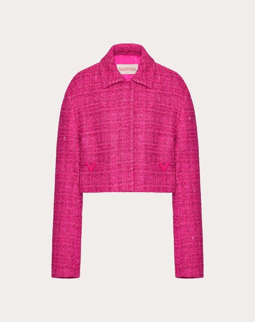 Light pink tweed jacket sale