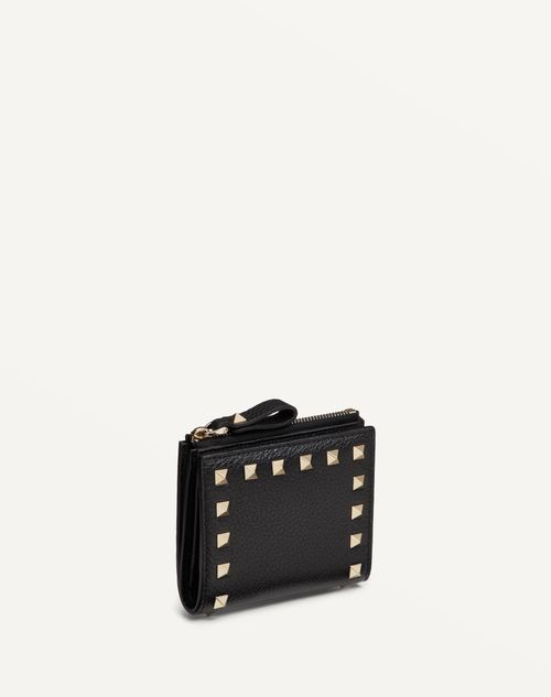 VALENTINO ロックスタッズ カーフスキン コンパクト ウォレット