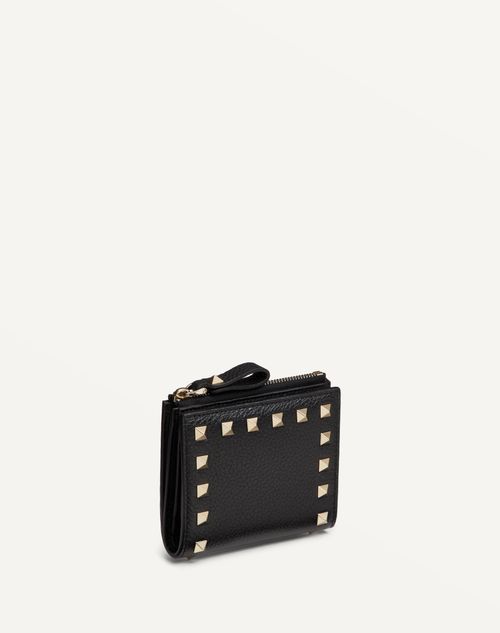 VALENTINO ロックスタッズ グレインカーフスキン スモール ウォレット ロックスタッズ グレインカーフスキン スモール ウォレット for