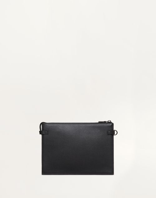 Vlogo Signature Calfskin Pouch for Man in Black | Valentino US Vlogo Signature Calfskin Pouch for Man in Black | Valentino US