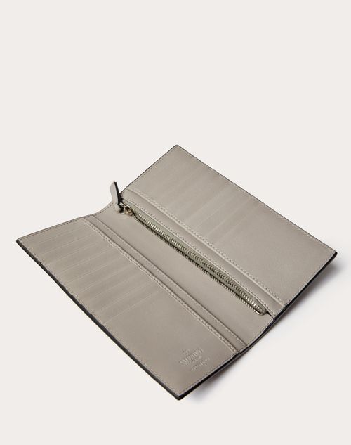 Valentino Garavani - Mini Vlogo Signature Calfskin Wallet - Pearl Gray - Man - Wallets And Small Leather Goods