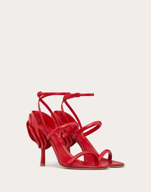 Valentino Garavani - Roserouche Sandal 1959 In Calfskin 100mm - Rouge Pur - Woman - Sandals