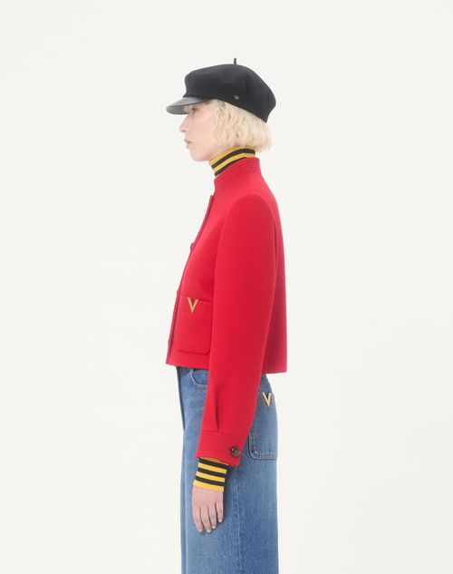 Valentino - Drill Double Caban - Red - Woman - Jackets And Blazers