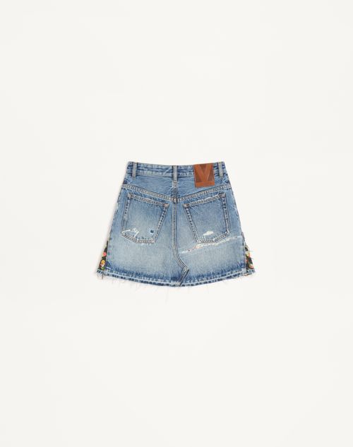 Valentino - Short Denim Skirt - Blue - Woman - Denim