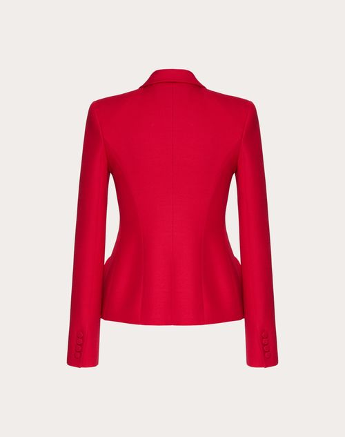 Valentino - Chaqueta De Crepe Couture - Rojo - Mujer - Abrigos Y Chaquetas