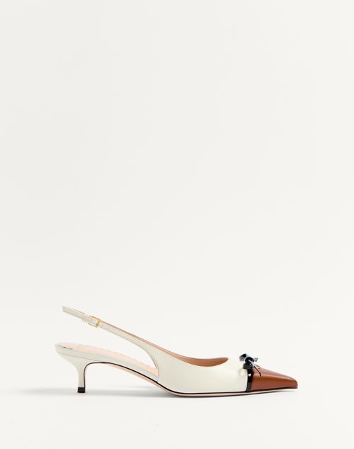 Valentino Garavani - Bepointy Slingback Pumps In Kidskin 45mm - Tobacco/ivory/black - Woman - Pumps
