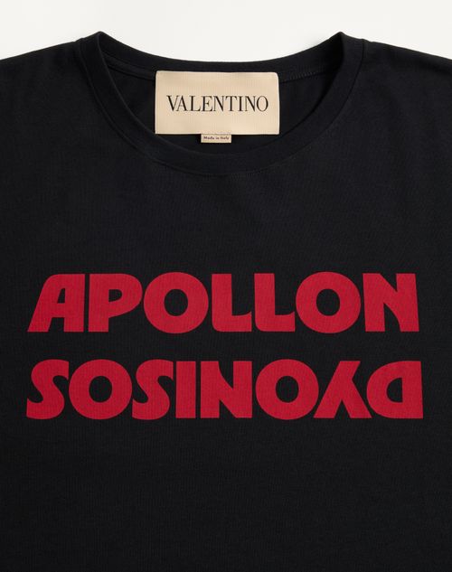 Valentino - Camiseta Valentino De Algodón Con Estampado Apollon/dyonisos - Negro/rojo - Hombre - Camisetas Y Sudaderas