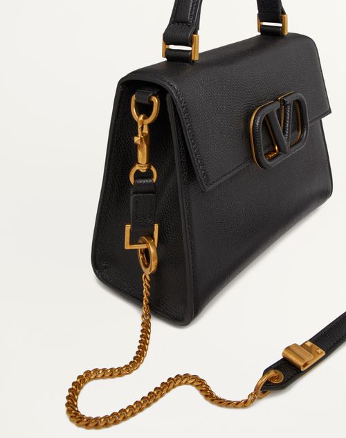Small Vsling Grainy Calfskin Handbag for Woman in Black Small Vsling Grainy Calfskin Handbag for Woman in Black