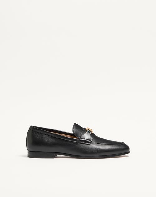 Valentino Garavani - Vlogo Signature Nappa Leather Loafer - Black - Man - Loafers And Drivers