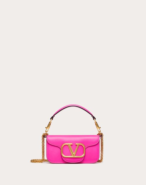 Valentino Garavani - Valentino Garavani Locò Small Shoulder Bag In Calfskin - Pink Pp - Woman - Shoulder Bags