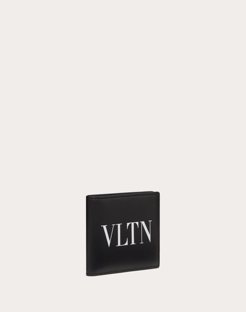 Vltn Wallet With Neck Strap for Man in Black/white