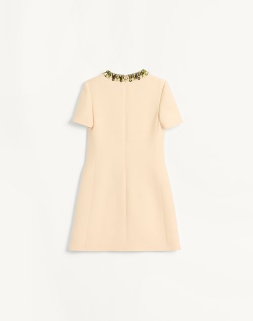 Valentino - Embroidered Crepe Couture Short Dress - Birch - Woman - Woman Ready To Wear Sale