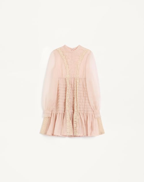 Valentino - Vestido Corto De Organza - Poudre/nata - Mujer - Novedades