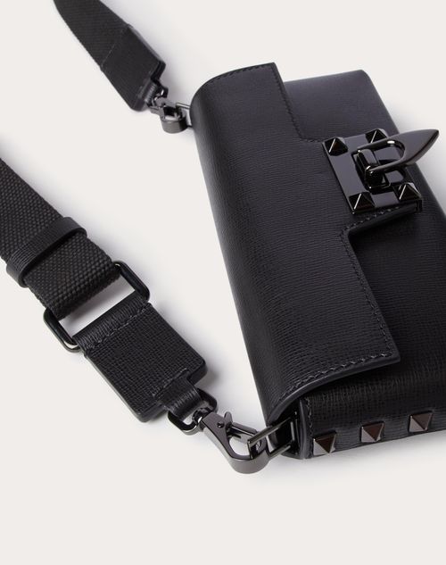 Valentino Garavani - Rockstud Mini Crossbody Bag - Black - Man - Bags