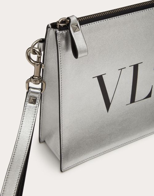 Valentino Garavani - Vltn Pouch - Silver - Man - Man Bags & Accessories Sale
