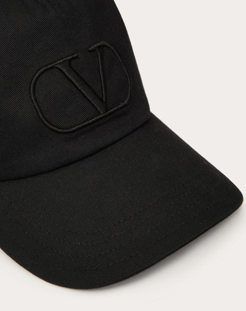 VALENTINO V Logo Nylon Cap 黒 キャップ-