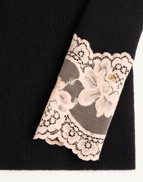 Valentino - Cashmere Jumper - Black/rose Dust - Woman - Knitwear
