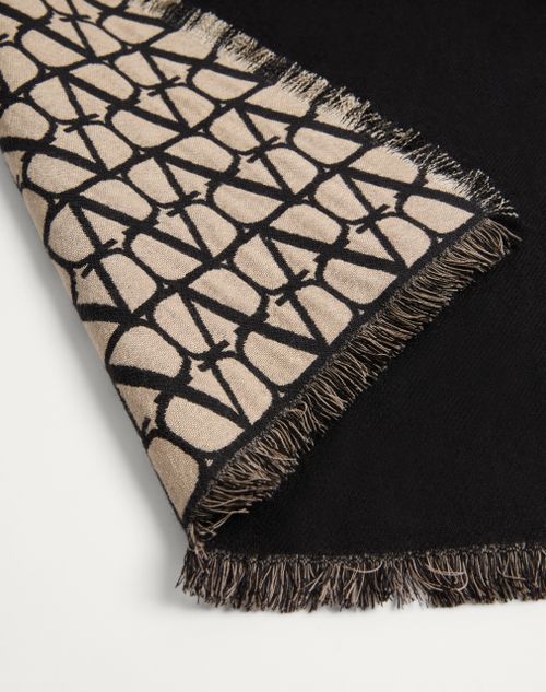 Toile Iconographe Wool Poncho for Woman in Camel/black
