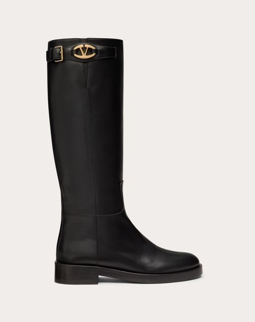 Valentino Garavani - Vlogo The Bold Edition Boot In Calfskin 30mm - Black - Woman - Boots