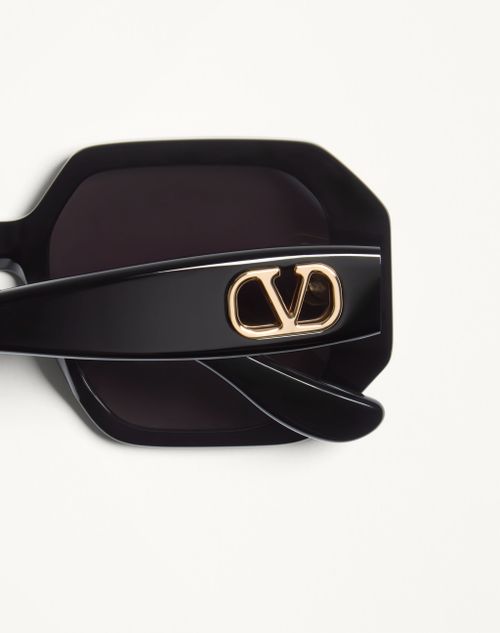 Valentino - ジオメトリックデザイン アセテート メガネ - ブラック/グレー - ウィメンズ - アイウェア