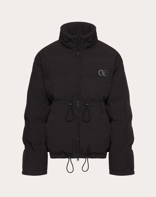 Valentino - Matte Nylon Down Jacket With Hood And Vlogo Signature Patch - Black - Man - Outerwear