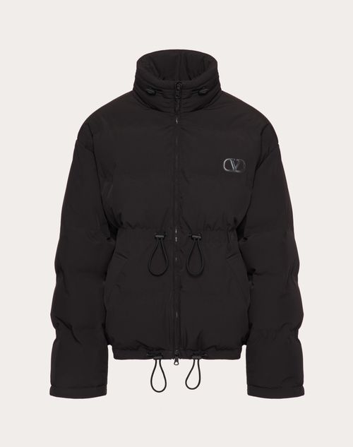 Valentino - Matt Nylon Down Jacket With Hood And Vlogo Signature Patch - Black - Man - Outerwear