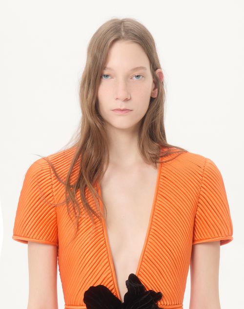 Valentino - Embroidered Tulle Illusion Jacket - Orange/black - Woman - Jackets And Blazers