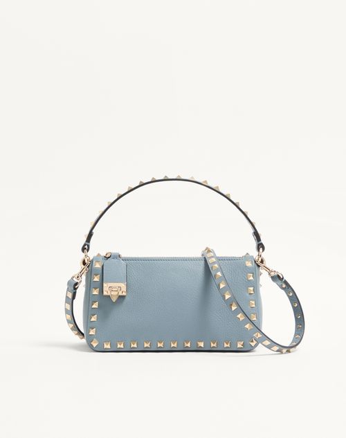 Valentino Garavani - Small Rockstud Grainy Calfskin Crossbody Bag - Stone - Woman - Shoulder Bags
