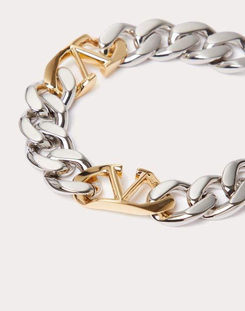 Valentino Garavani - Bracelet Vlogo Chain En Métal - Or/palladium - Homme - Bijoux Et Montres
