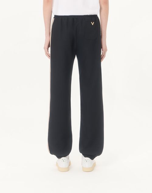 Valentino - Valentino Nylon Trousers With Vgold - Black/butter - Man - Trousers And Shorts